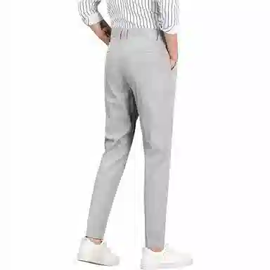 大白鲨 宽松休闲纯色中腰西装裤 男款