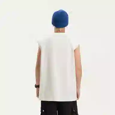 兰缪 日系纯色简约宽松百搭圆领休闲亲肤柔软舒适透气无袖背心 男女同款