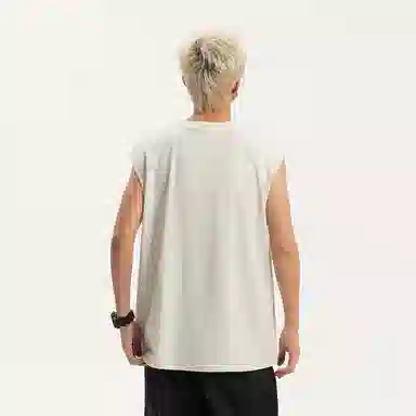 兰缪 日系纯色简约宽松百搭圆领休闲亲肤柔软舒适透气无袖背心 男女同款