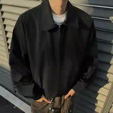 徐太浪 美式工装复古纯色翻领教练潮流百搭挺括夹克外套 男女同款