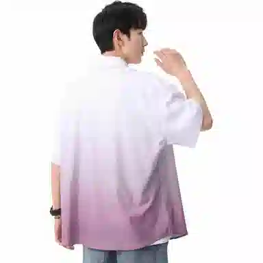 袋鼠 美式复古基础款简约宽松休闲轻薄透气凉感翻领短袖衬衫 男女同款