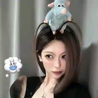 丹琴 料理鼠王搞怪头箍搞笑缺牙巴棉花娃娃发捆薅头 树脂 发箍 女款