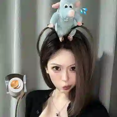 丹琴 料理鼠王搞怪头箍搞笑缺牙巴棉花娃娃发捆薅头 树脂 发箍 女款