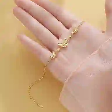 梵星饰季 花繁蝶欢 新中式国潮风轻奢时尚简约小众设计高级感 日常百搭 合金 手链 女款