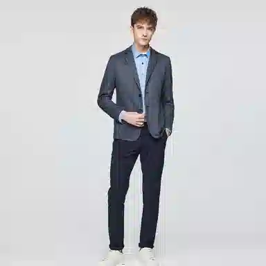 红豆 商务休闲挺括易打理西装 男款 灰蓝