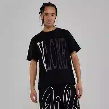 VLONE 3M Reflective Logo Tee Black Grey