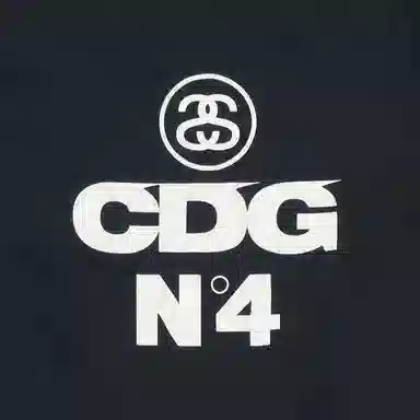 CDG x Stussy Logo Zip Jacket Black
