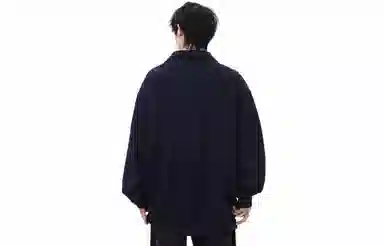 木林森 休闲假两件麻花纹设计翻领设计套头条纹长袖衬衫 男女同款