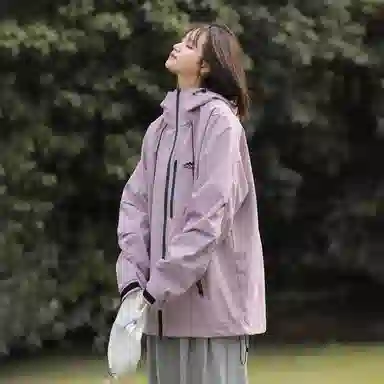 依文  简约字母宽松休闲连帽  防水防风透气保暖冲锋衣 男女同款