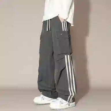 国际米兰足球俱乐部 伞兵多口袋休闲直筒宽松工装裤 男女同款