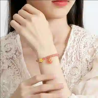 【流光溢彩】 帝苏行 桃花朵朵 新中式国潮 吉祥如意平安顺遂 简约小众设计 玛瑙 手串 女款