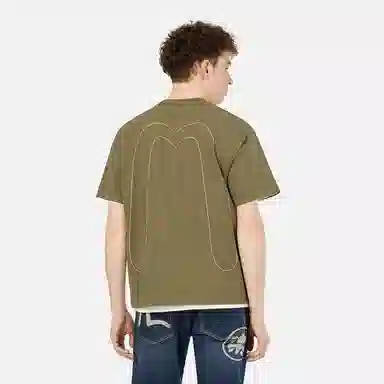 EVISU Big M Embroidered Tee Military Green