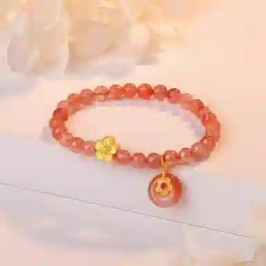 【流光溢彩】 帝苏行 桃花朵朵 新中式国潮 吉祥如意平安顺遂 简约小众设计 玛瑙 手串 女款