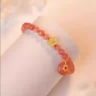 【流光溢彩】 帝苏行 桃花朵朵 新中式国潮 吉祥如意平安顺遂 简约小众设计 玛瑙 手串 女款