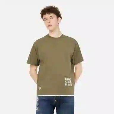 EVISU Big M Embroidered Tee Military Green