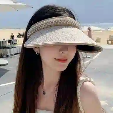 优幽兰 法式优雅高级感 小香风空顶帽 时尚百搭气质大帽檐显脸小太阳帽 户外遮阳防紫外线 涤纶 防晒帽 女款