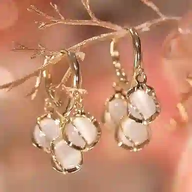 彤彤兔 精致时尚通勤几何耳扣轻奢百搭 合金 耳环 女款