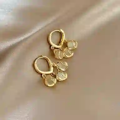 彤彤兔 精致时尚通勤几何耳扣轻奢百搭 合金 耳环 女款