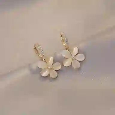 彤彤兔 小众高级感花朵 合金 树脂 耳环 女款