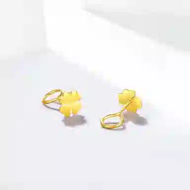 饰伴 幸运四叶草睡觉免摘养耳洞防过敏浪漫轻奢高级感小清新璀璨闪耀精致恋爱告白爱情美满 合金 耳钉 男女同款情侣款