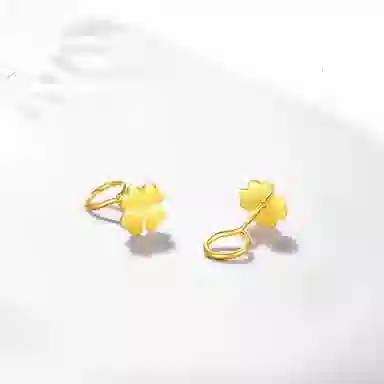 饰伴 幸运四叶草睡觉免摘养耳洞防过敏浪漫轻奢高级感小清新璀璨闪耀精致恋爱告白爱情美满 合金 耳钉 男女同款情侣款