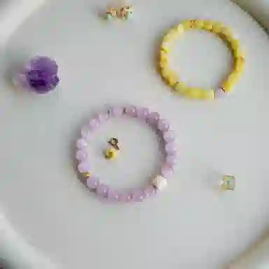 【步步高升】 指尖瑰宝 财运亨通你定上岸 轻奢高级感象牙果蜜蜡串珠薰衣草#好运天然 紫水晶 手串 女款