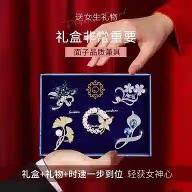 缔晶 森系精致时尚套装 优雅清新春夏配饰礼盒 合金 胸针 女款