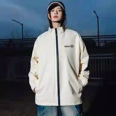 王者荣耀 鲁班七号星空梦想款 美式复古高街纯色设计字母户外防风潮流休闲宽松立领工装机能风无性别通勤舒适夹克外套 男女同款