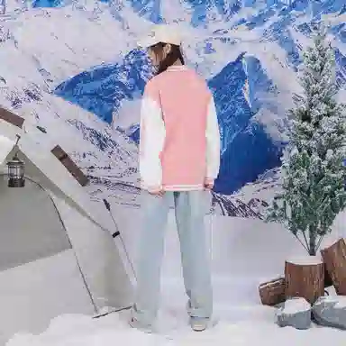 NBNO Retro Letter Logo Baseball Jacket Set