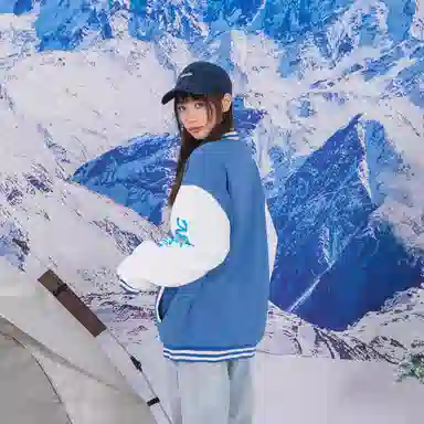 NBNO Retro Letter Logo Baseball Jacket Set