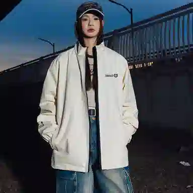 王者荣耀 鲁班七号星空梦想款 美式复古高街纯色设计字母户外防风潮流休闲宽松立领工装机能风无性别通勤舒适夹克外套 男女同款