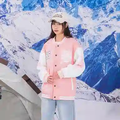 NBNO Retro Letter Logo Baseball Jacket Set