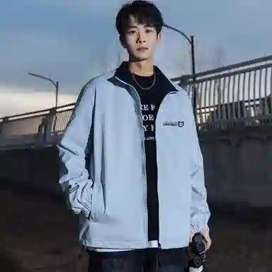 王者荣耀 鲁班七号星空梦想款 美式复古高街纯色设计字母户外防风潮流休闲宽松立领工装机能风无性别通勤舒适夹克外套 男女同款
