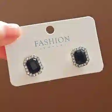 彤彤兔 方形镶嵌 合金 耳钉 女款