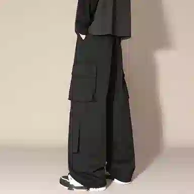 国际米兰足球俱乐部 美式纯色简约多口袋百搭系带直筒工装裤 男女同款