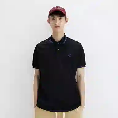 Fred Perry Polo Shirt Black/Purple