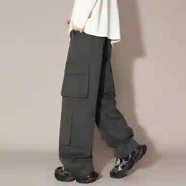 国际米兰足球俱乐部 美式纯色简约多口袋百搭系带直筒工装裤 男女同款