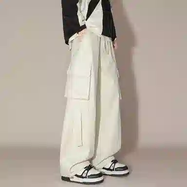 国际米兰足球俱乐部 美式纯色简约多口袋百搭系带直筒工装裤 男女同款