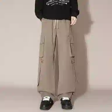 国际米兰足球俱乐部 美式纯色简约多口袋百搭系带直筒工装裤 男女同款