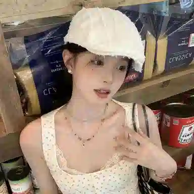 浪莎 复古文艺风小众毛边前进帽 棉 贝雷帽 女款