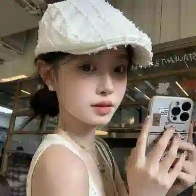 浪莎 复古文艺风小众毛边前进帽 棉 贝雷帽 女款