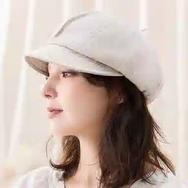 玖慕 透气薄款报童帽八角帽画家帽 亚麻 贝雷帽 女款