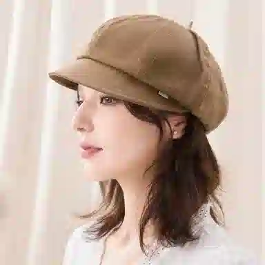 玖慕 透气薄款报童帽八角帽画家帽 亚麻 贝雷帽 女款