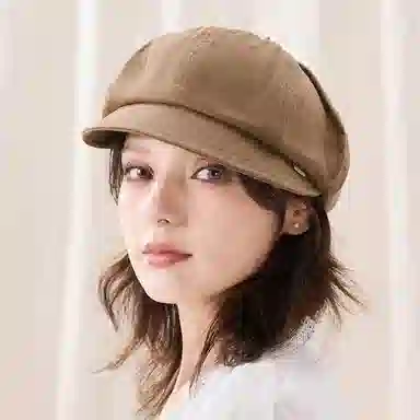 玖慕 透气薄款报童帽八角帽画家帽 亚麻 贝雷帽 女款