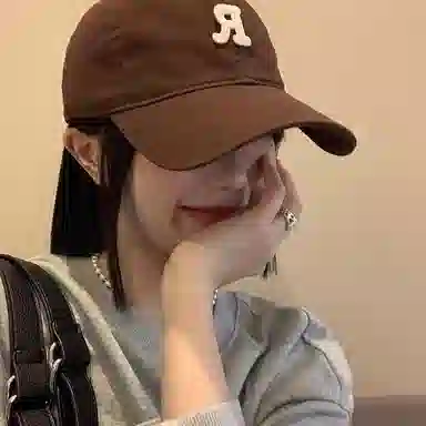 【字母R标刺绣 通勤百搭】 攸委 大头围显脸小宽 檐遮阳防晒帽子春夏四季韩系软顶 优质棉 鸭舌帽 男女同款情侣款
