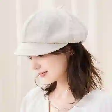 玖慕 透气薄款报童帽八角帽画家帽 亚麻 贝雷帽 女款