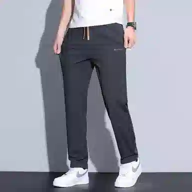 【dme】 纯色商务时尚透气舒适简约直筒垂感中腰系带休闲裤 男女同款