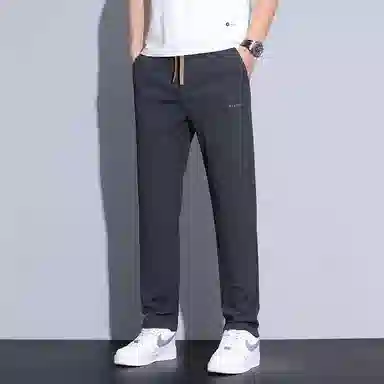 【dme】 纯色商务时尚透气舒适简约直筒垂感中腰系带休闲裤 男女同款