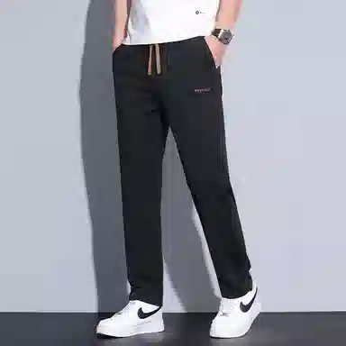 【dme】 纯色商务时尚透气舒适简约直筒垂感中腰系带休闲裤 男女同款