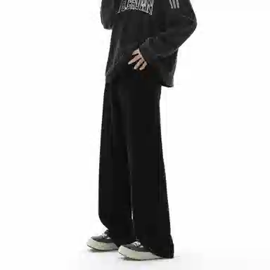 王者荣耀 标语款 美式复古创意金属夹标做旧水洗直筒字母设计高街户外出行微喇休闲百搭显瘦垂感长裤牛仔裤 男女同款 石墨黑